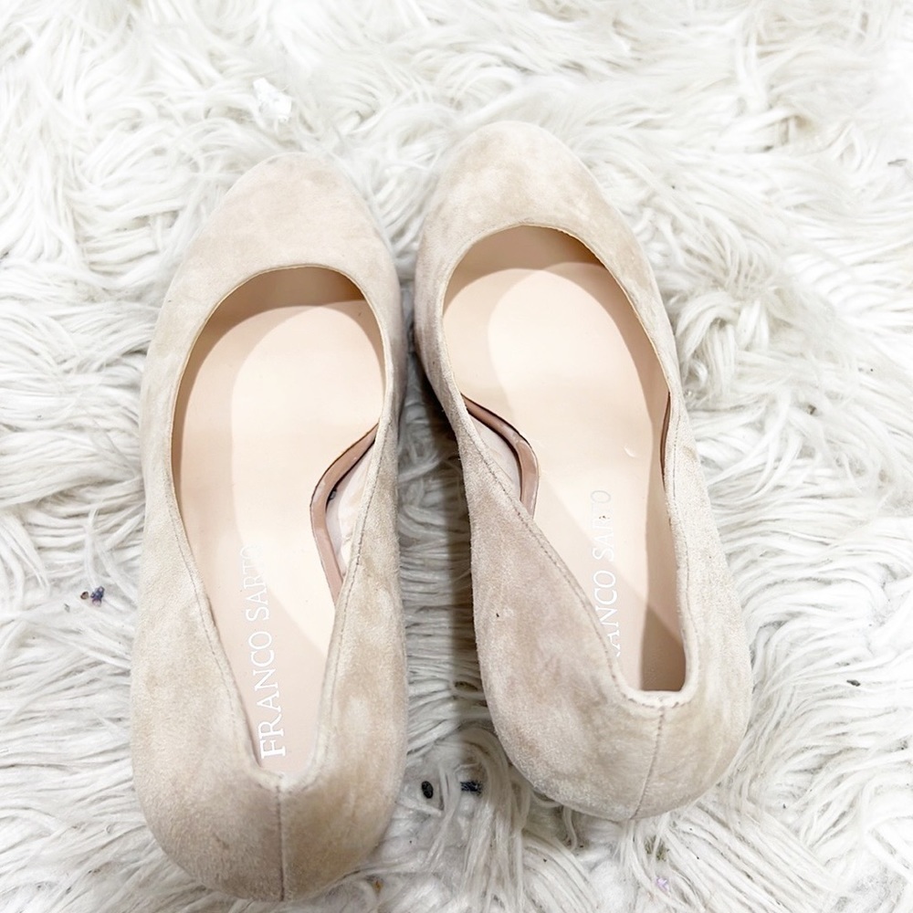 FRANCO Sarto Patent Leather Heel Nude Suede Pump Classic Platform size 9.5 - Picture 6 of 12
